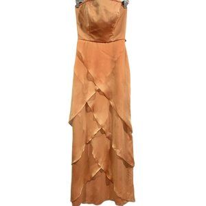 Allure Bridals Style 1141 Ginger Cascading Strapless Chiffon Evening Gown Size 6